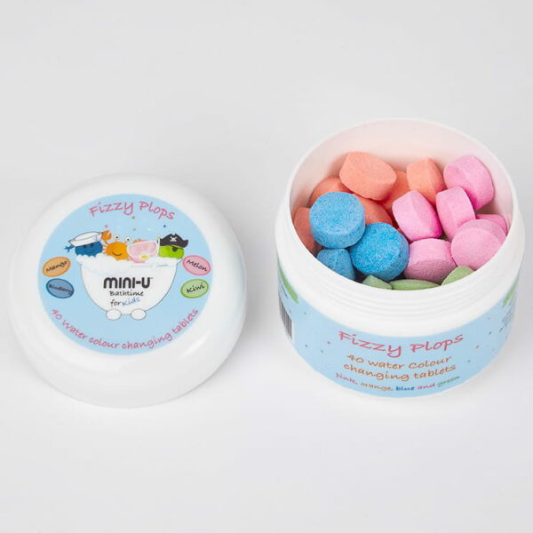 Fizzy Plops – Tabletki do kąpieli dla dzieci w 4 kolorach – MINI-U