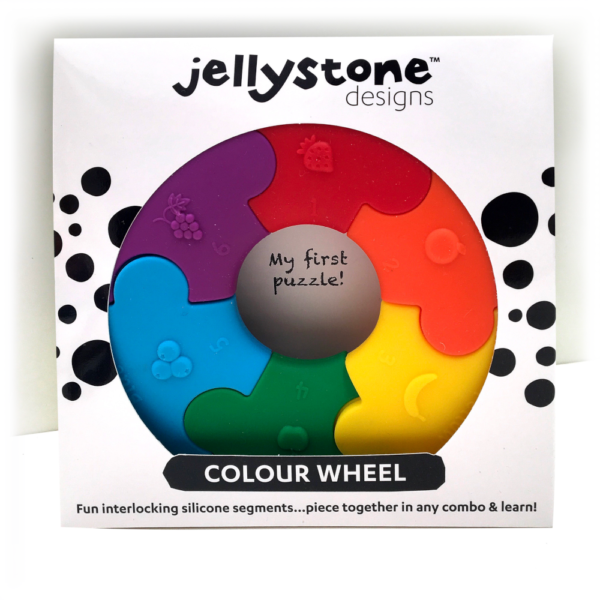 Pierwsze puzzle sensoryczne - tęczowe kółko - Jellystone Design